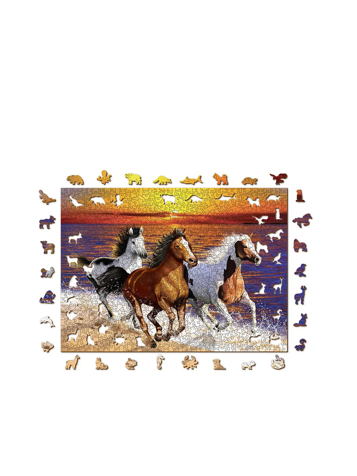 WOODEN CITY | Puzzle - Wild Horses on the Beach – 1010 Teile | 